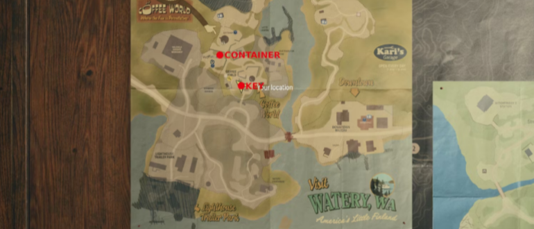 Вы можете найти заметку и местоположение ключа-тайника на карте